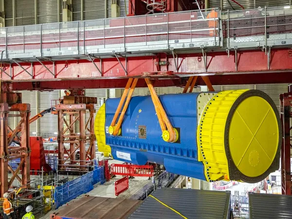 Production line component transfer with overhead crane