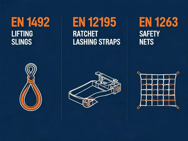 EN 1492 vs EN 12195 vs EN 1263: A Standards Comparison for Lifting, Lashing & Safety Nets